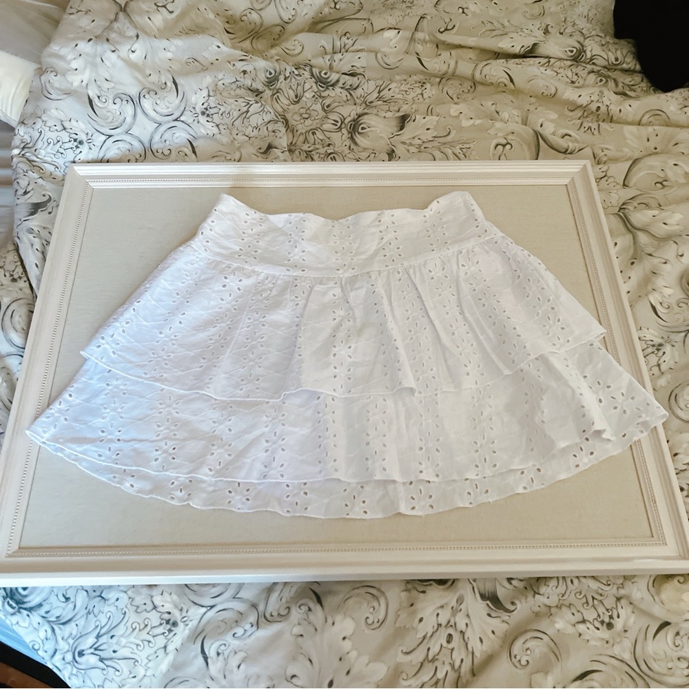 L. A. Hearts XS skirt mini white eyelet embroidered ruffle - Picture 3 of 11